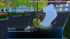 Mean Mistress Dominatrix Walks Her Slave Boy on Leash