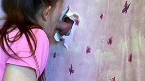 Blowjob Through Walls In Our First Homemade Gloryhole