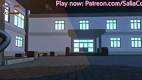 Mean Mistress Dominatrix Walks Her Slave Boy on Leash