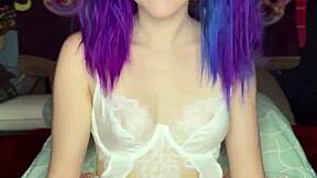 adorable 18yo petite stuffs panties in pussy with dildo panty bank