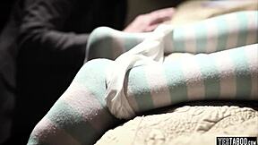 waking my cute blonde babysitter with hard cock feels amazing