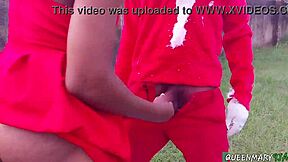 I played Santa and fucked young horny mistress at Christmas party