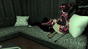 Fuck yes, VRChat femdom face-sits him brutally till he passes out in cartoon game domination!