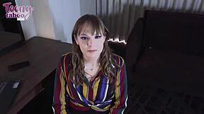 clever rebecca vanguard lets seth brogan creampie her big tits pussy for the job