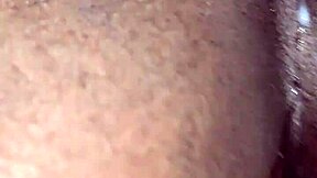 He pounds her wet ebony pussy hard till creampie explosion in passionate young couple romp