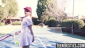 Big tits besties devour pussy in 69 then fuck POV foursome ending with jizz eating!