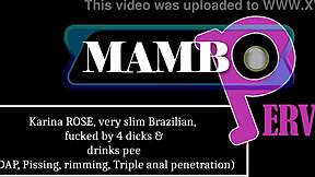 karina rose slim brazilian takes four dicks dap anal rimming triple penetration