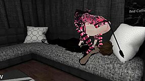 Fuck yes, VRChat femdom face-sits him brutally till he passes out in cartoon game domination!