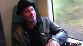 classy british maid milf in heels gets hardcore facial spunk shower