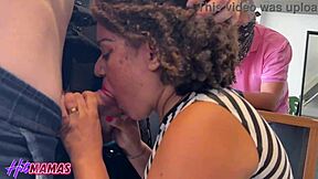 latina milf sneaks two guys pounding her before cuckold husband