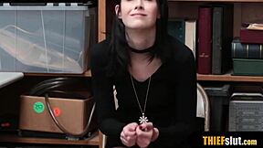 rough doggystyle fucks petite emo brunette's small tits