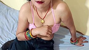 Married Man Strips Girl for Hindi Dirty Talk Bedroom Pounding