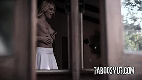 Petite blonde teen 18+ begs her pervy neighbor for hardcore pounding!