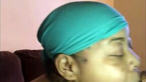 submissive slut flashes tits smokes then gulps big black cock deep