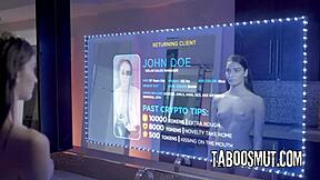 kinky robot teen endures rough anal monster cock pounding