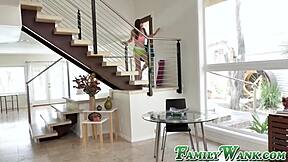 Angel ryder caught by stepbro riding huge dildo in shower