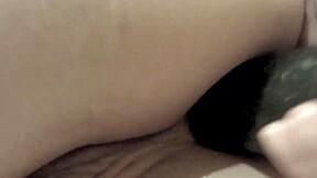 i shove different dildos up my oiled milf ass and finger plump pussy too