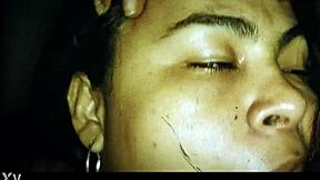 Curly-haired black midget girlfriend bends over big ass for interracial doggystyle creampie pounding