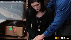 rough doggystyle fucks petite emo brunette's small tits