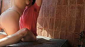 Brunette Petite Roommate Rides Reverse Cowgirl Till Cum in Mouth Explosion