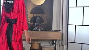 kimono cuties lia lin april maxima swap dildo for masseur's thick cock