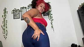 bbw beauty in blue jeans unleashes dirty farting fetish tease