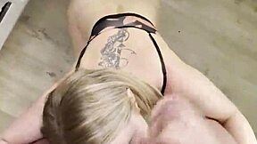 Blonde big tits milf begs stepson for hard kitchen pussy pounding