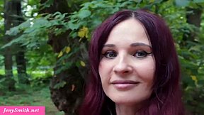 jeny smith that hot milf heads to the woods for some solo anal dildo play in nature