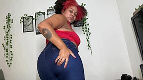 bbw beauty in blue jeans unleashes dirty farting fetish tease
