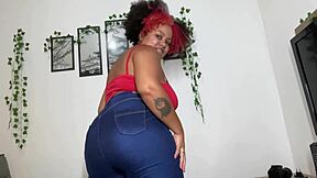 bbw beauty in blue jeans unleashes dirty farting fetish tease