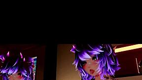 3D HQ VR girl big firm tits expand during POV cowgirl sex ride