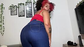 bbw beauty in blue jeans unleashes dirty farting fetish tease