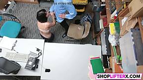 A sexy teen cutie named Penelope gets fucked hard by big cock for shop theft