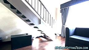 Teen Babysitter Rides POV Hard with Facial Cumshot After Deep Blowjob