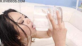 Jureka Del Mar Gulps Huge Piss and Cum Cocktail After Double Vaginal Monster Cock