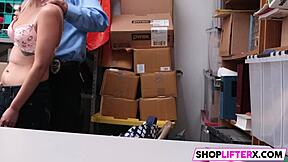 A sexy teen cutie named Penelope gets fucked hard by big cock for shop theft