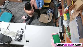 A sexy teen cutie named Penelope gets fucked hard by big cock for shop theft