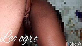 Big black cock pounds amateur Brazilian Myllena Rios street pussy close up