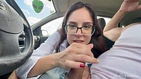 caught me slurping his huge cock in the car for everyone to see