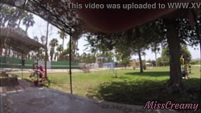 Real public park flash: i grope stepdad's monster cock naked as strangers stare