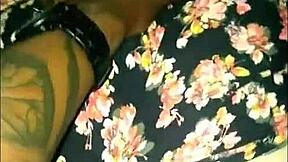 ebony couple bends over car doggystyle homemade