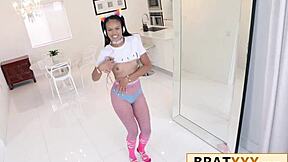 Tiny Asian Teen's Pigtails PULLED in Brutal Doggy Pounding