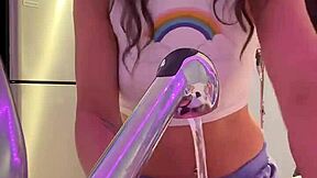 shaved wet pussy glistens live on ig right now