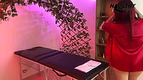 i massage sweet girl's curves while horny milf watches us play