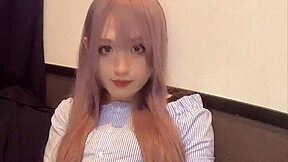 pink haired crossdresser vibes anal while masturbating solo