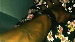 ebony couple bends over car doggystyle homemade