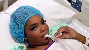 Horny doctor fucks ebony teen patient doggystyle deepthroat creampie tits cumshot hospital