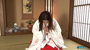 mature asian granny milf licks ass slurps cock swallows thick cum load