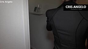 kyara nyx pisses hard after office work with cris angelo's cock