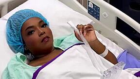 Horny doctor fucks ebony teen patient doggystyle deepthroat creampie tits cumshot hospital